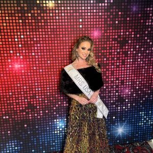 Queen of Sparkles sz XS Elegant Black Fur Shawl with Multicolor Skirt dress